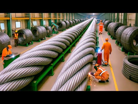 CÓMO se FABRICAN los GIGANTESCOS CABLES DE ACERO en PRODUCCIÓN MASIVA
