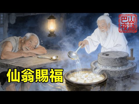 賣豆腐的老漢多找了客人十文錢，追出十里路歸還。當晚夢裡白髮老人贈他一勺清水，從此豆腐清香十里，生意興隆子孫滿堂【巴山夜話】#故事 #民間故事 #奇遇 #善有善報