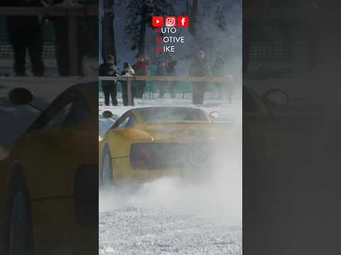 First Pagani Zonda C12 sliding on ice!