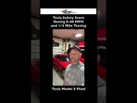 0-60 in 2.1 Seconds Tesla Safety Score and 1/4 Mile Test in Tesla Plaid #shorts
