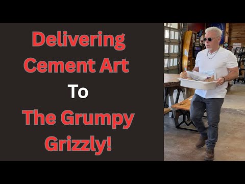 Grumpy Grizzly Cement Art Delivery AND Taking A Relaxing Drive Through Historic Elsah Illinois.