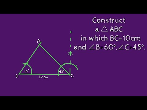 How to construct a triangle with two angles 60° 45° and one side 10cm.shsirclasses.