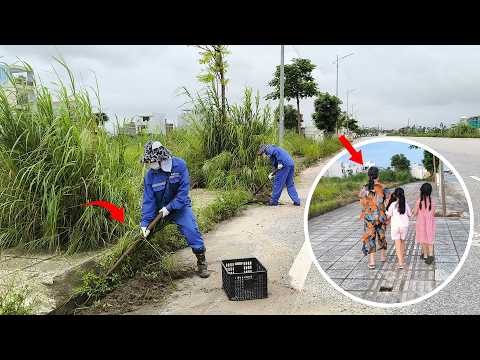 Retired Teacher and Grandchild for Walk on Abandoned Sidewalk with Giant Weeds that We Just Cleared