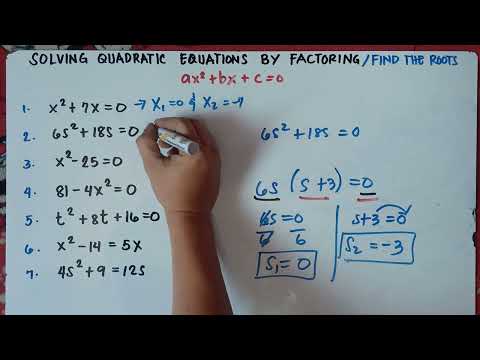 Solving Quadratic Equations by Factoring and then Finding the roots