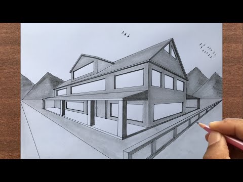 How to Draw a House in 2 Point Perspective