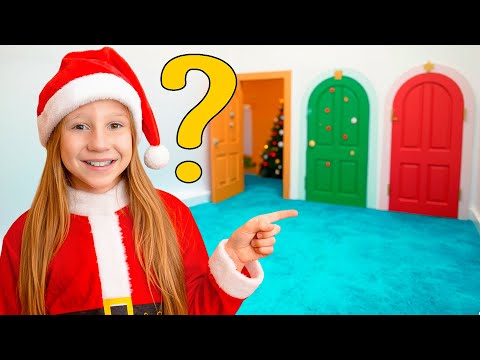 Nastya escapes from the Christmas world to get a new bouncing Toys