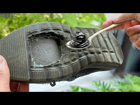 only this black liquid is needed in repairing damaged shoes in a fast way
