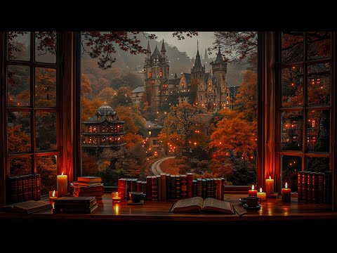Secret Book Nook Inside a Cozy Castle Library | Dark Academia Ambience for Deep Focus & Writing