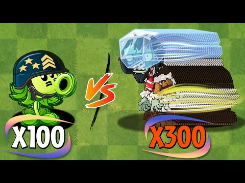 PVZ 2 Challenge - 100 Plants Max Level Vs 300 Zombies Level 5 - Who Will Win?