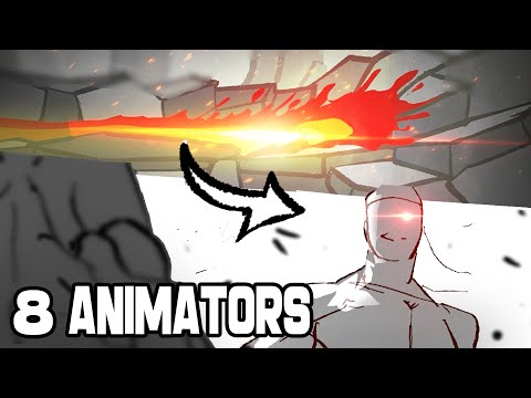 8 PRO ANIMATORS Make a FIGHT SCENE Without Communicating