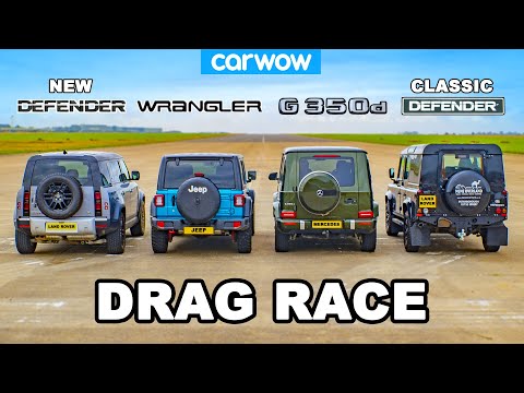Mercedes G350 vs Jeep vs NEW & OLD Defender: DRAG RACE!