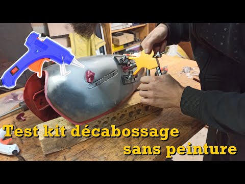 Test  débosselage sans peinture sur réservoir de moto