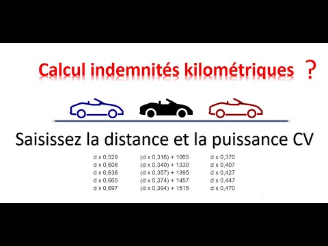 Calcul automatique du remboursement frais kilométriques en fonction de la distance et CV de véhicule
