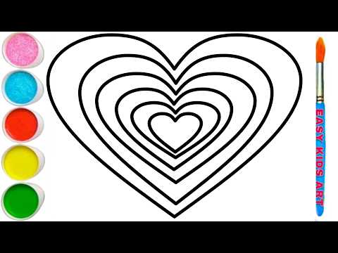 Rainbow π with Heart β€οΈ Drawing, Painting and Coloring for kids and Toddlers #rainbow