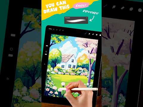 House with a Garden - Paint it with me! #SpringOnYoutube #Artwithflo