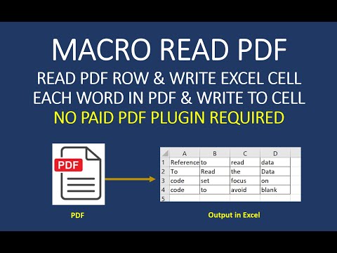 Excel Macro to Read PDF without Any License | VBA Macro Code to Copy PDF data to Excel Cells