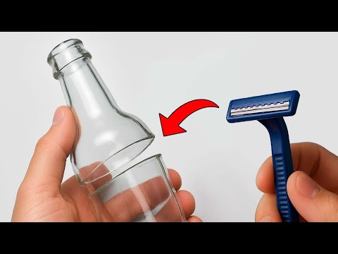 DIY : Unbelievable Glass Cutting Trick with a Razor Blade || amazing