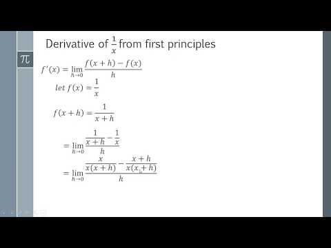 How to Find the Derivative of 1/x from First Principles