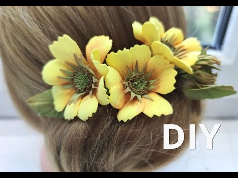 ЦВЕТЫ из ФОАМИРАНА  Украшение с цветами осенней гайлардии