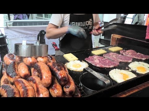 Beef and Sausages from Argentina, Huge Sandwiches. London Street Food