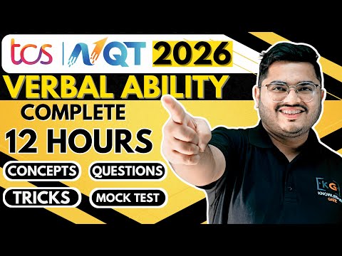 TCS Verbal Ability Preparation One Shot | Verbal Ability for TCS NQT & TCS Ignite Smart Hiring
