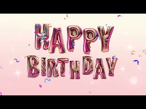 1 HOUR of confetti rose balloon | Happy Birthday BG Video Loop Wallpaper Screesaver