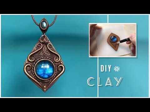 HANDMADE Tutorial:How to Making a Polymer Clay Jewelry Vintage Pendant