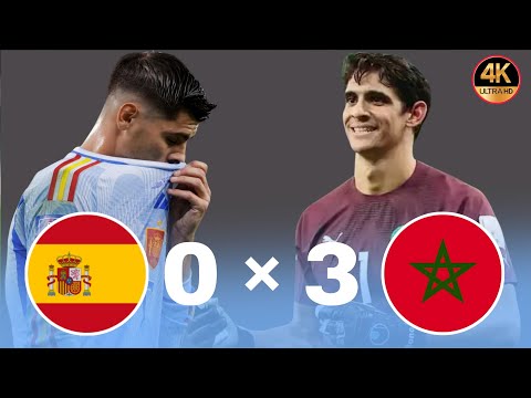 المغرب 🇲🇦 اسبانيا 🇪🇸 ربع نهائي كأس العالم 2022 مباراة ⚽️ نارية 🔥🔥 وجنون المعلق خليل البلوشي [4K]