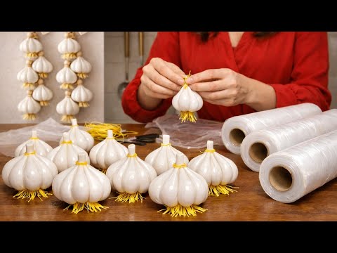 Don’t Throw Away Plastic Bags! Make This Garlic Decor Instead🧄