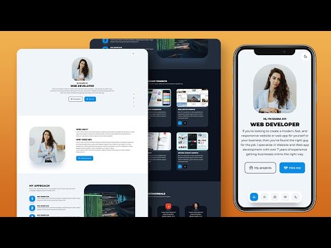Build & Deploy a Responsive Portfolio Website using HTML and CSS with Light Dark mode