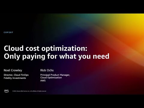 AWS re:Invent 2022 - Cloud cost optimization: Only paying for what you need (COP207)