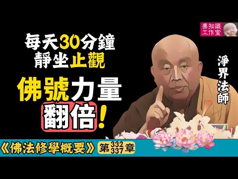 只念佛不修止觀？難怪你的佛號沒力量！ | 止觀 | 一心不亂 | 功夫成片 | 淨界法師 | 佛法修學概要 332~337