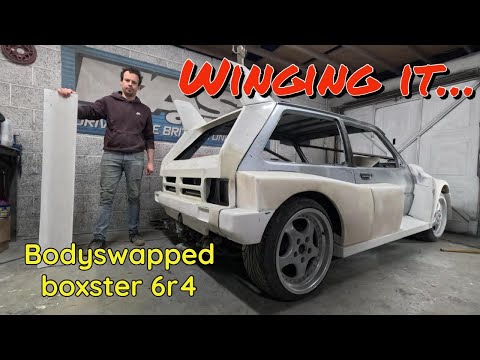 Fitting the aero to the body swapped porsche boxster metro 6r4