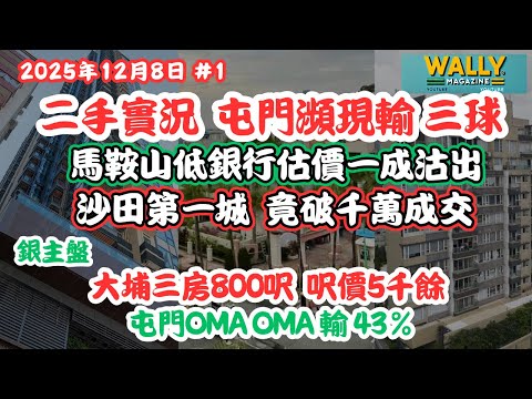 一邊跌穿3球一邊破千萬｜屯門蝕讓30% VS 沙田第一城千萬成交｜馬鞍山低銀行估價10%沽出！大埔銀主三房呎價$5680！ 樓市真相係邊？