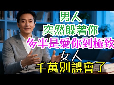 男人突然躲著你，多半是愛你到極致！女人千萬別誤會了。#男人 #女人 #愛 #沉默 #逃避 #壓力 #自卑 #責任感 #情緒 #溝通 #自我封閉 #退讓 #冷淡 #忙碌 #未來 #承諾 #安全感 #