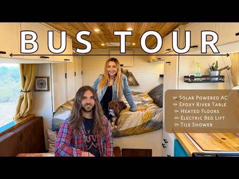 DIY BUS TOUR | Prison Shuttle Bus to Tiny House Camper Conversion