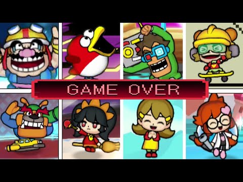 All Character's Victory/Lose Animations + All 18 Game Over Screens (WarioWare: Get It Together)