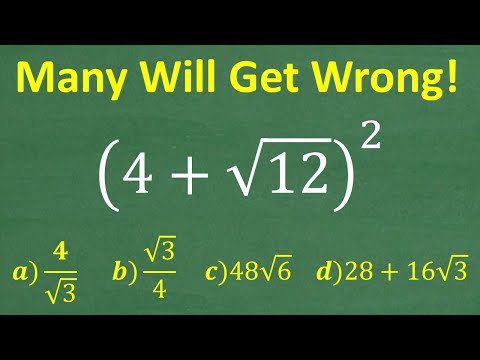 (4 + square root of 12) squared = ? How to Multiply Binomials