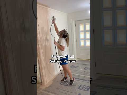 Farrow & Ball Setting Plaster #paintedpaneling #diyhome #livingroom