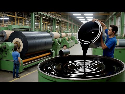 Unbelievable Process of Making Polyurethane PU Black Foam Sheet Rolls |Factory Manufacturing Secrets