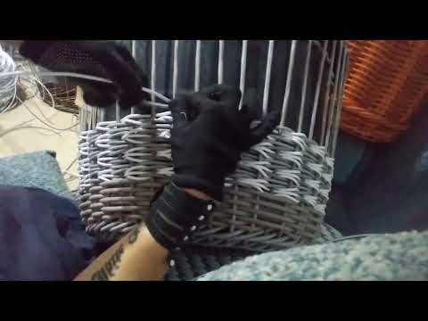 Плетение узора ГУСИНЫЕ ЛАПКИ искусственным ротангом .Часть 2