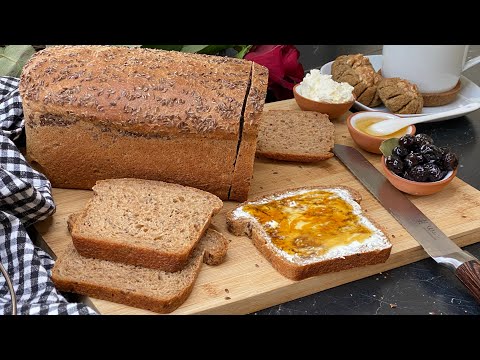 خبز التوست بالقمح الكامل صحي باسهل واسرع طريقة للفطور والسندويتشات والنتيجة روووعة 👌