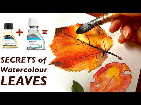 Unlock 13 MESMERISING Leaf Painting Techniques🍁 WATERCOLOUR TUTORIAL beginners+ Meeden Brush Review