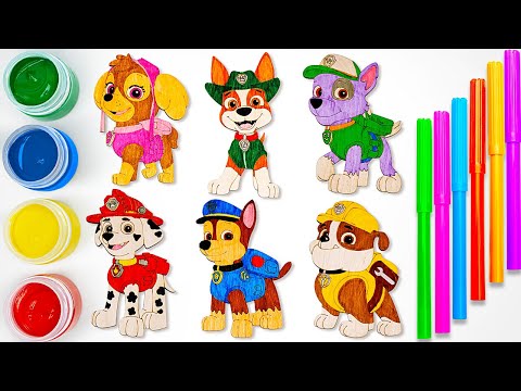 Let's Draw & Paint Paw Patrol Wooden Puzzles | Colors for Kids | Preschool Toddler Learning Video