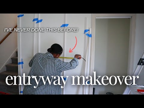 DIY BUDGET ENTRYWAY MAKEOVER | I Tried Installing Picture Frame Molding | Small Entryway | EP. 3