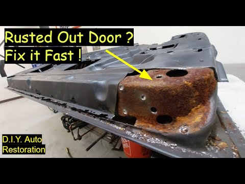 Rust repair - Rot bottom of Door - How to Fix it !   D.I.Y. Auto Restoration