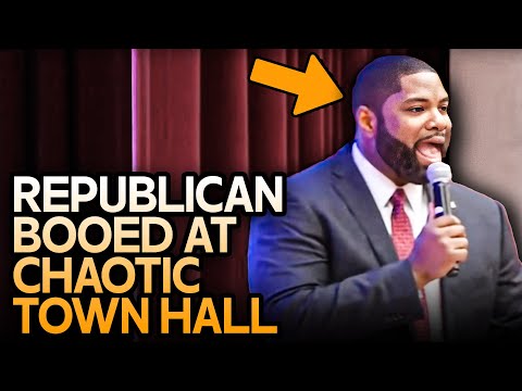 Town Hall Crowd Boos As Republican Congressman Blames Obama For DOGE