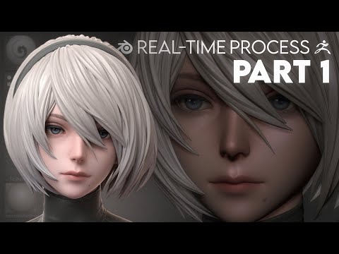 Part 1/6 2B Head And Hair Sculpting