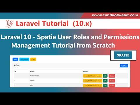 Complete Spatie user Roles & Permission management tutorial from scratch step by step in Laravel 10