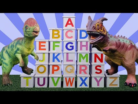El ABC el Abecedario en Ingléscon Dino Toys y Cajas Sorpresa | AprendizajePreescolar para Niños